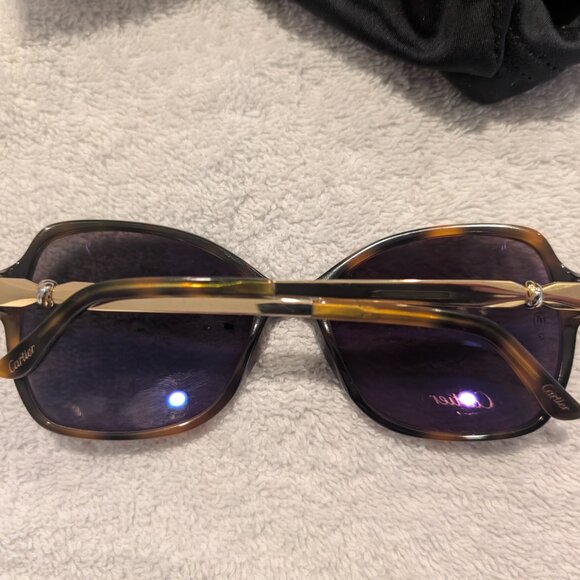 CARTIER SUNGLASSES MODEL T8201062 BOWTIE LIGHT TORTOISE WITH BROWN LENSES SERIAL